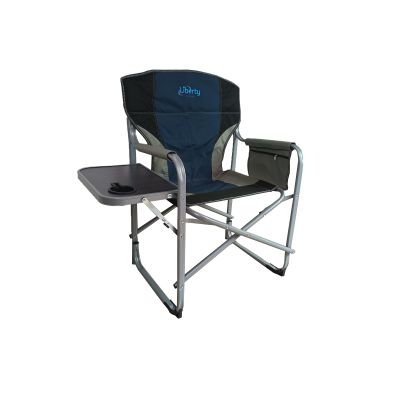 Liberty Folding Directors Chair with Side Table - Blue-Camping Chairs-Liberty Leisure- DC Leisure