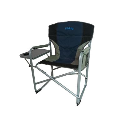 Liberty Folding Directors Chair with Side Table - Blue-Camping Chairs-Liberty Leisure-XYC-025-1x2- DC Leisure