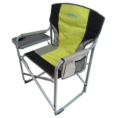 Liberty Folding Directors Chair with Side Table - Lime Green-Camping Chairs-Liberty Leisure- DC Leisure