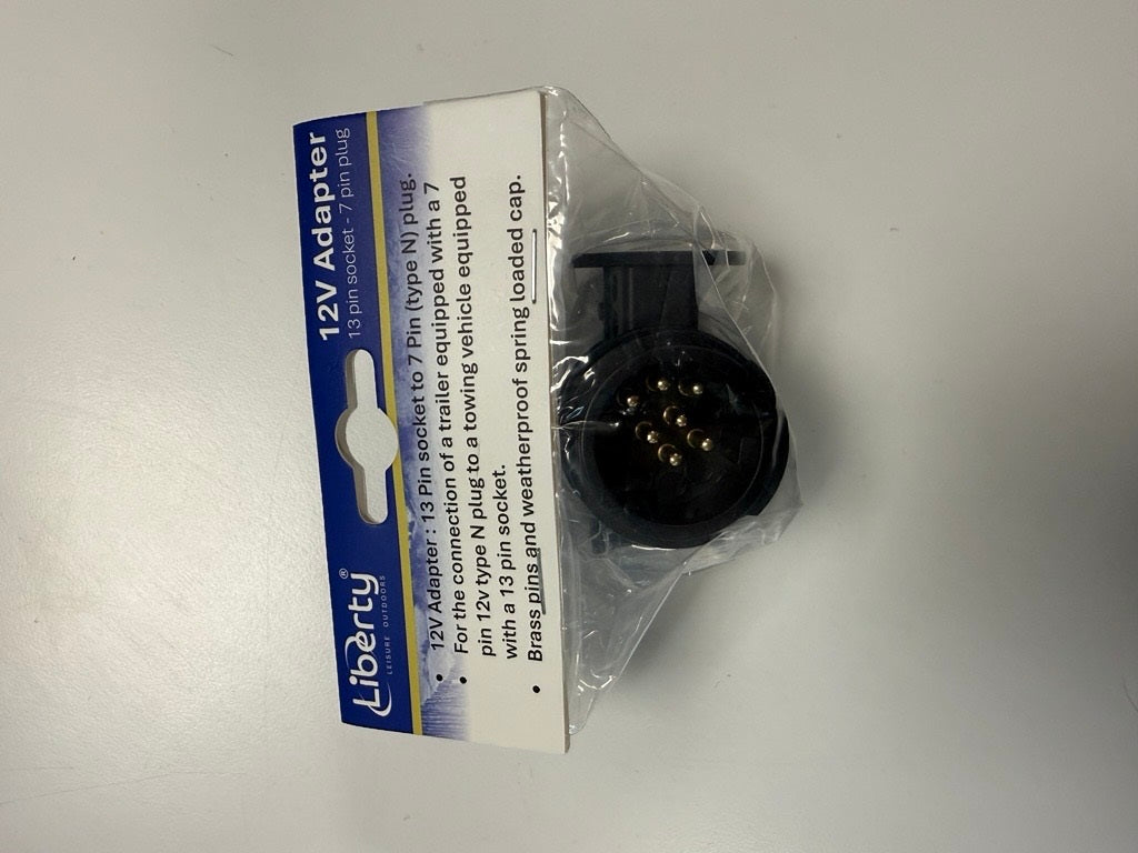 Liberty Leisure Outdoors 12V 13-Pin Socket to 7-Pin (Type N) Plug Towing Adaptor-Miriad Quest Leisure- DC Leisure
