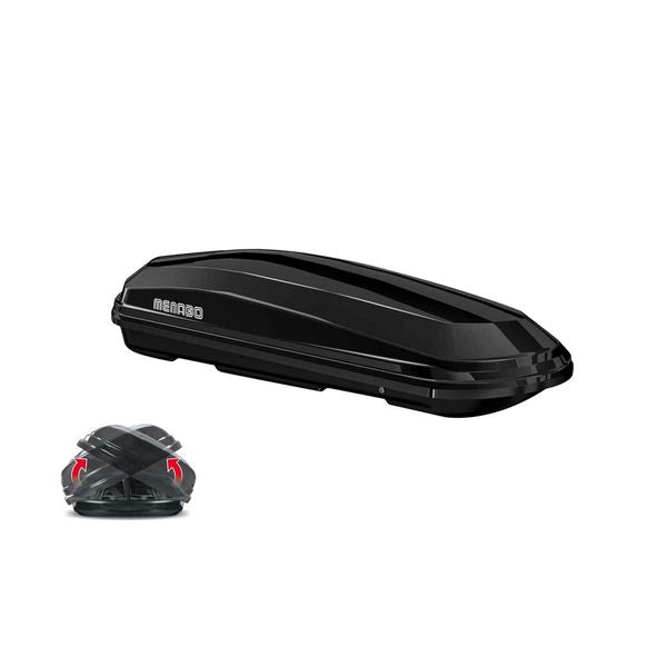 Menabo Diamond 450 Litre Black Roof Box with Duo Opening (75kg Max.)-Roof Box-Menabo- DC Leisure