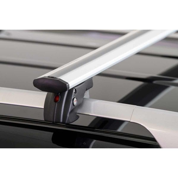 Menabo Jackson Silver Raised Rail Roof Bars 1200mm – 90kg Aluminium Cross Bars with Lock-Roof Racks & Rails-Menabo- DC Leisure