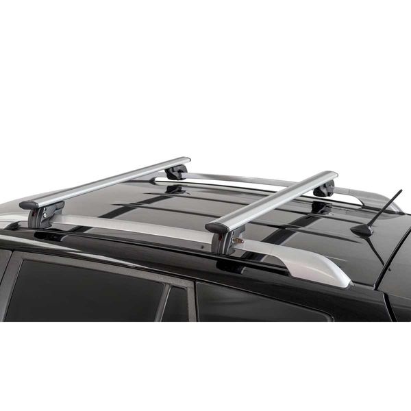 Menabo Jackson Silver Raised Rail Roof Bars 1200mm – 90kg Aluminium Cross Bars with Lock-Roof Racks & Rails-Menabo- DC Leisure