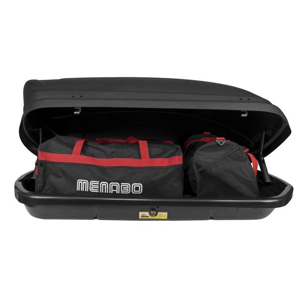 Menabo Mania 400 Litre Black Roof Box – Secure, Lockable Car Cargo Storage-Roof Box-Menabo- DC Leisure