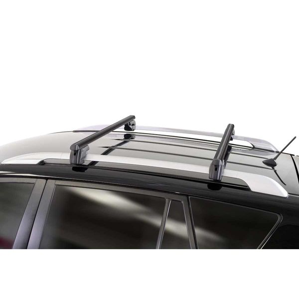 Menabo Shermon Black 1180mm Raised Rail Roof Bars – 90kg Aluminium Cross Bars with Lock-Roof Racks & Rails-Menabo- DC Leisure
