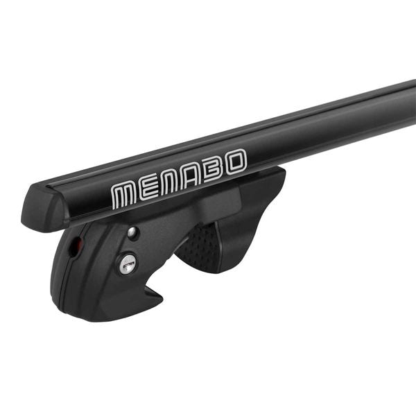Menabo Shermon Black 1180mm Raised Rail Roof Bars – 90kg Aluminium Cross Bars with Lock-Roof Racks & Rails-Menabo- DC Leisure