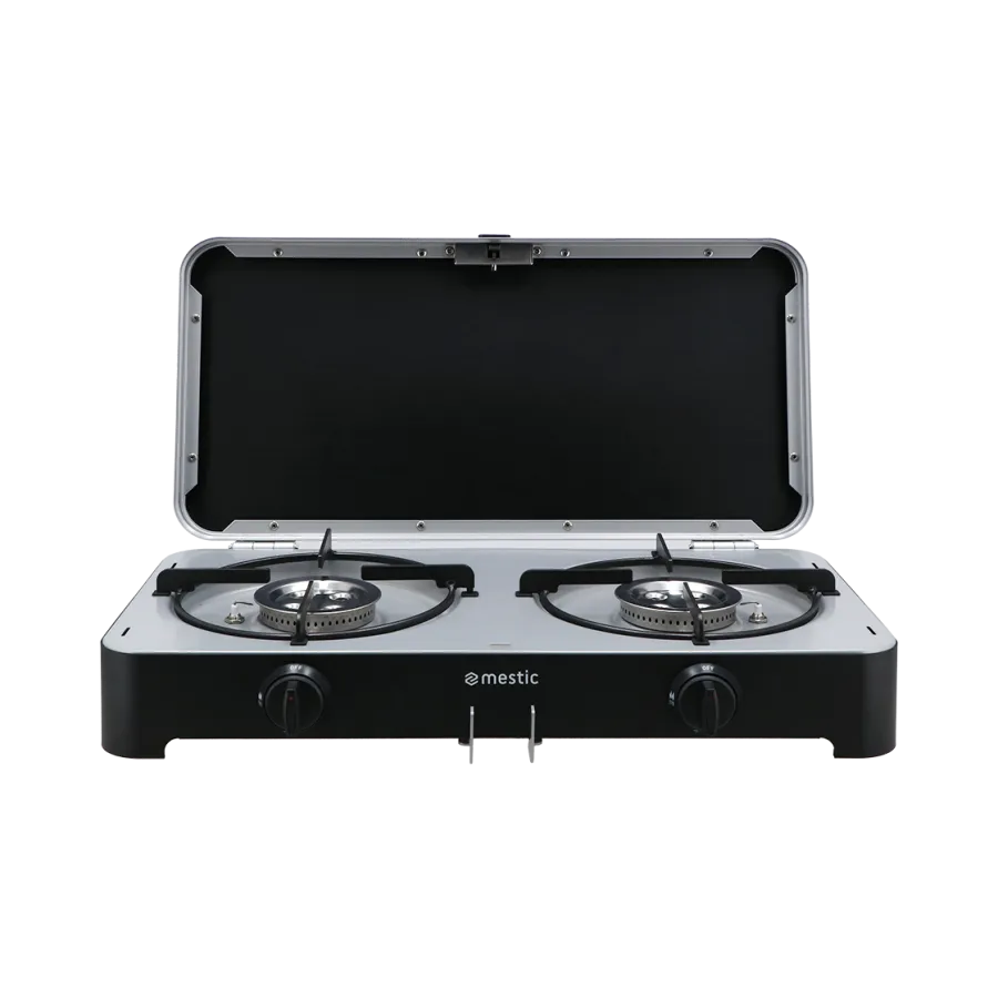 Mestic MGCP-1200 30mbar Two-Burner Gas Camping Stove with Windshield and Electric Ignition-Cookers-Mestic- DC Leisure