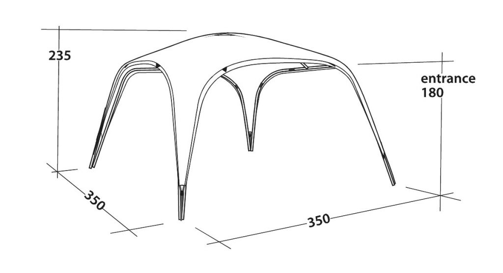 Outwell Event Lounge L - Gazebo Beach Shelter (with FREE pair of Side Walls-Canopy-Outwell-111359 / 11360- DC Leisure