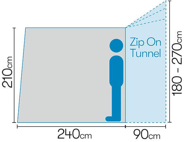 Quest Hydra 300 Air - Vehicle Tunnel Connector - Medium-Drive Away Awnings-Quest- DC Leisure