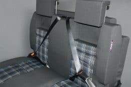 Rib bed 112cm Fixed With ISOFIX- GTI Tartan Red Centre / Titan Sides-Seating & Beds-Rib-RIB112GTIREDISO- DC Leisure
