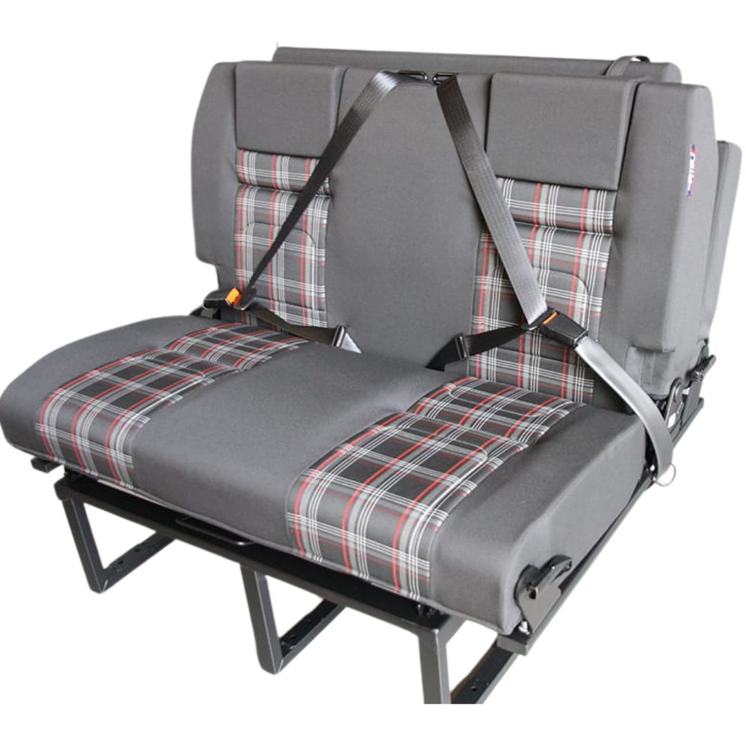 Rib bed 130cm Fixed with ISOFIX - GTI Tartan Red / Titan T6-Seating & Beds-Rib- DC Leisure