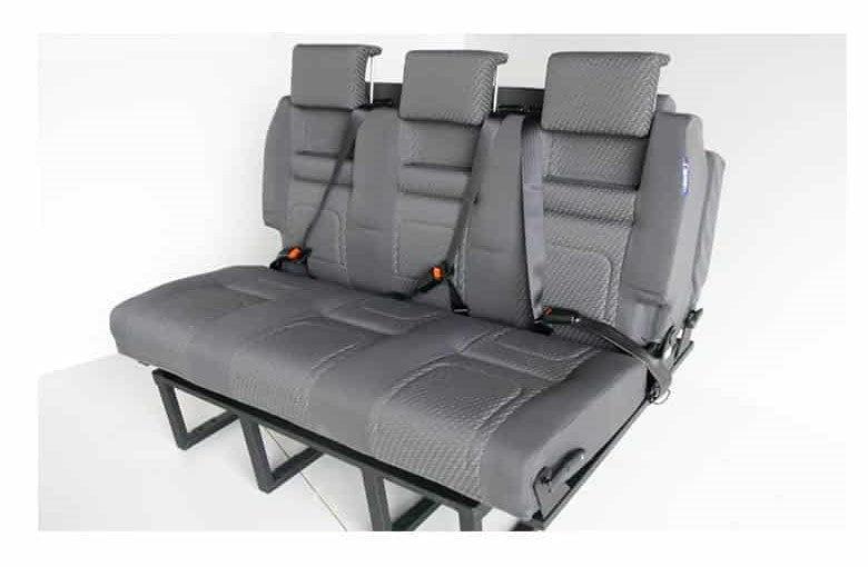 Rib bed 130cm Slider with ISOFIX - Grey Leatherette Vinyl-Seating & Beds-Rib- DC Leisure