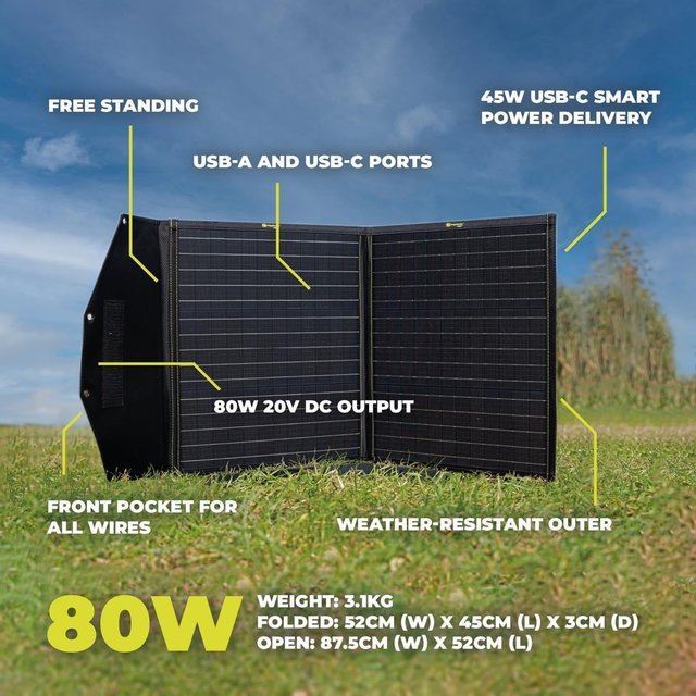 RidgeMonkey Vault C- Smart PD 80W Solar Panel-Solar Panels-RidgeMonkey-5056210624012-RM 80W PDSP- DC Leisure