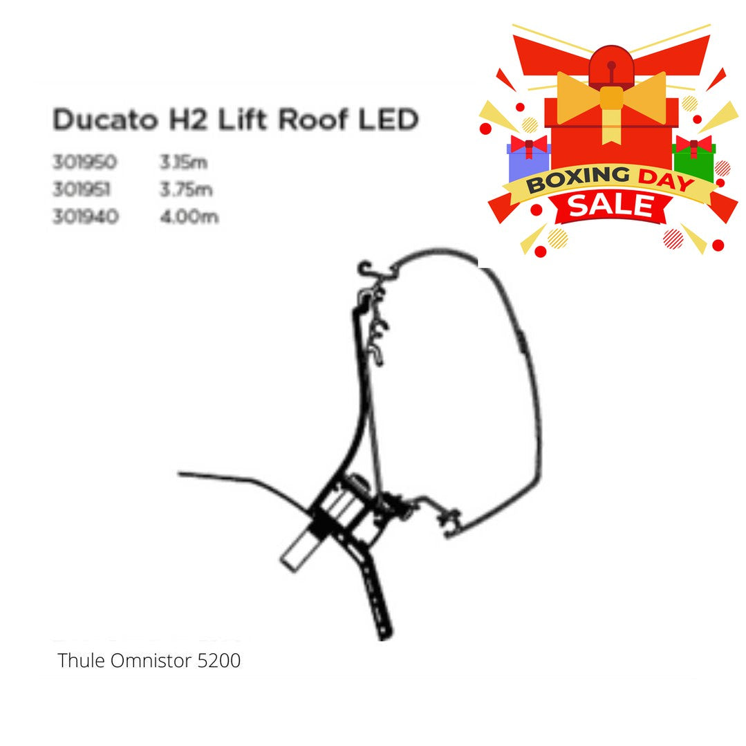 Thule Awning Adapter 5200 - Ducato H2 Lift Roof with LED Channel-Awning Adapters-Thule-KK5533C-301950- DC Leisure