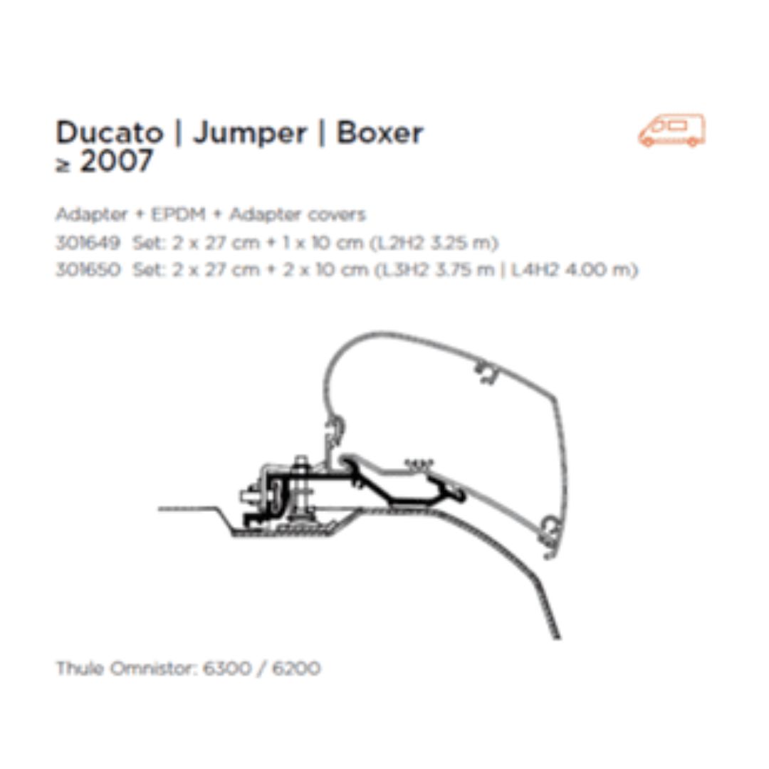 Thule Awning Adapter 6200/6300 - Fiat Ducato, Citroen Relay, Peugeot Boxer, Movano After 2007-Awning Adapters-Thule-KK5059J-301649- DC Leisure