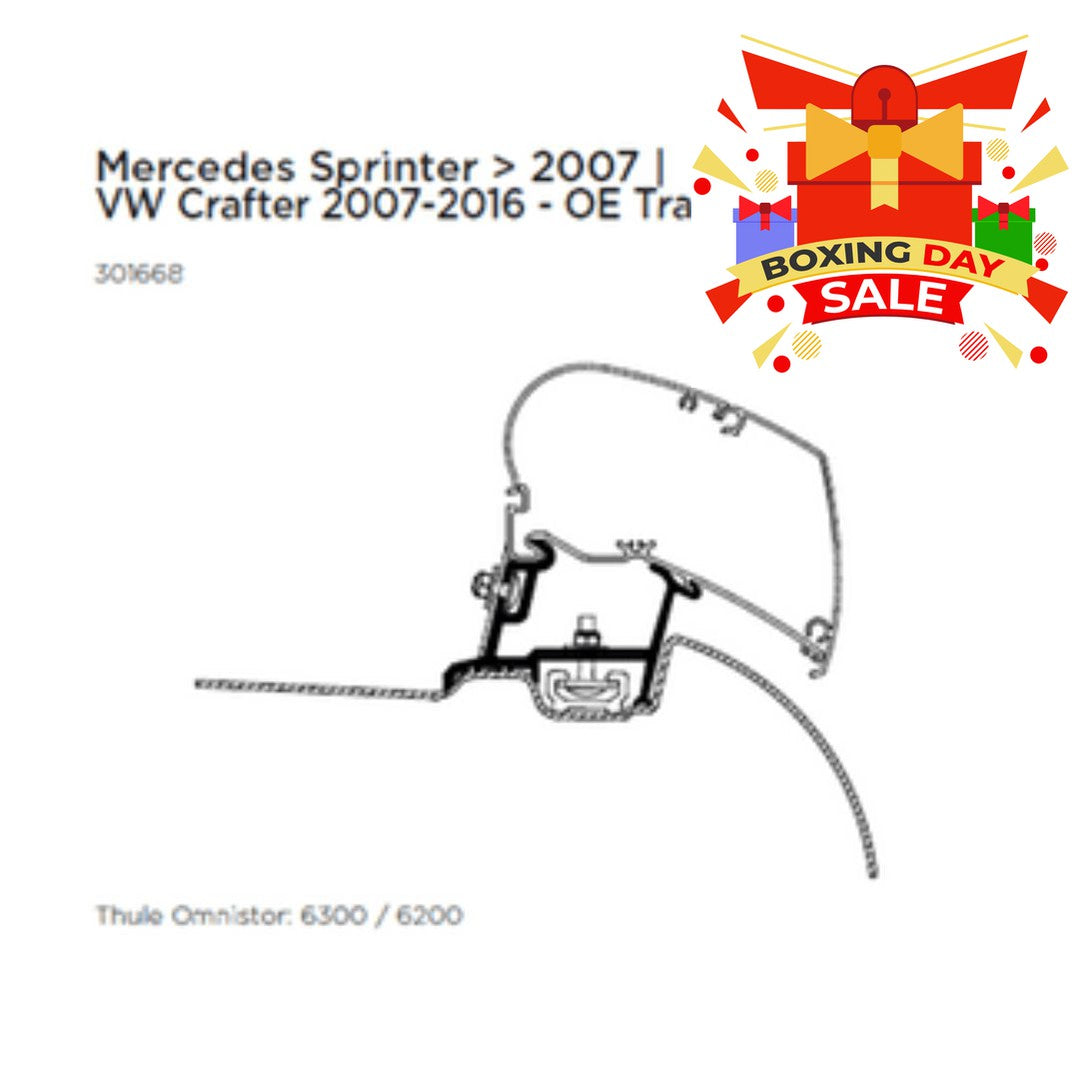 Thule Awning Adapter Mercedes Sprinter > 2007 VW Crafter 2007-2016 - OE Track Adapter-Awning Adapters-Thule-301668- DC Leisure