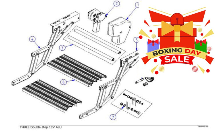 Thule Double Drop Down Step 12V-Steps-Thule- DC Leisure