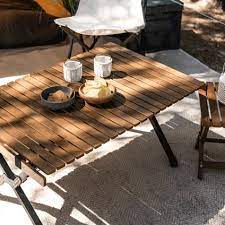 Travellife Iver Low Lounge/Coffee Folding Walnut Garden Camping Table 90cm (with bag)-Camp Furniture-Travellife- DC Leisure