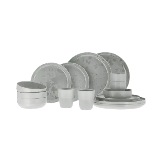 Travellife Palma 16 piece tableware set - Grey-Camping Cookware & Dinnerware-Travellife-KK1758B-1191200- DC Leisure