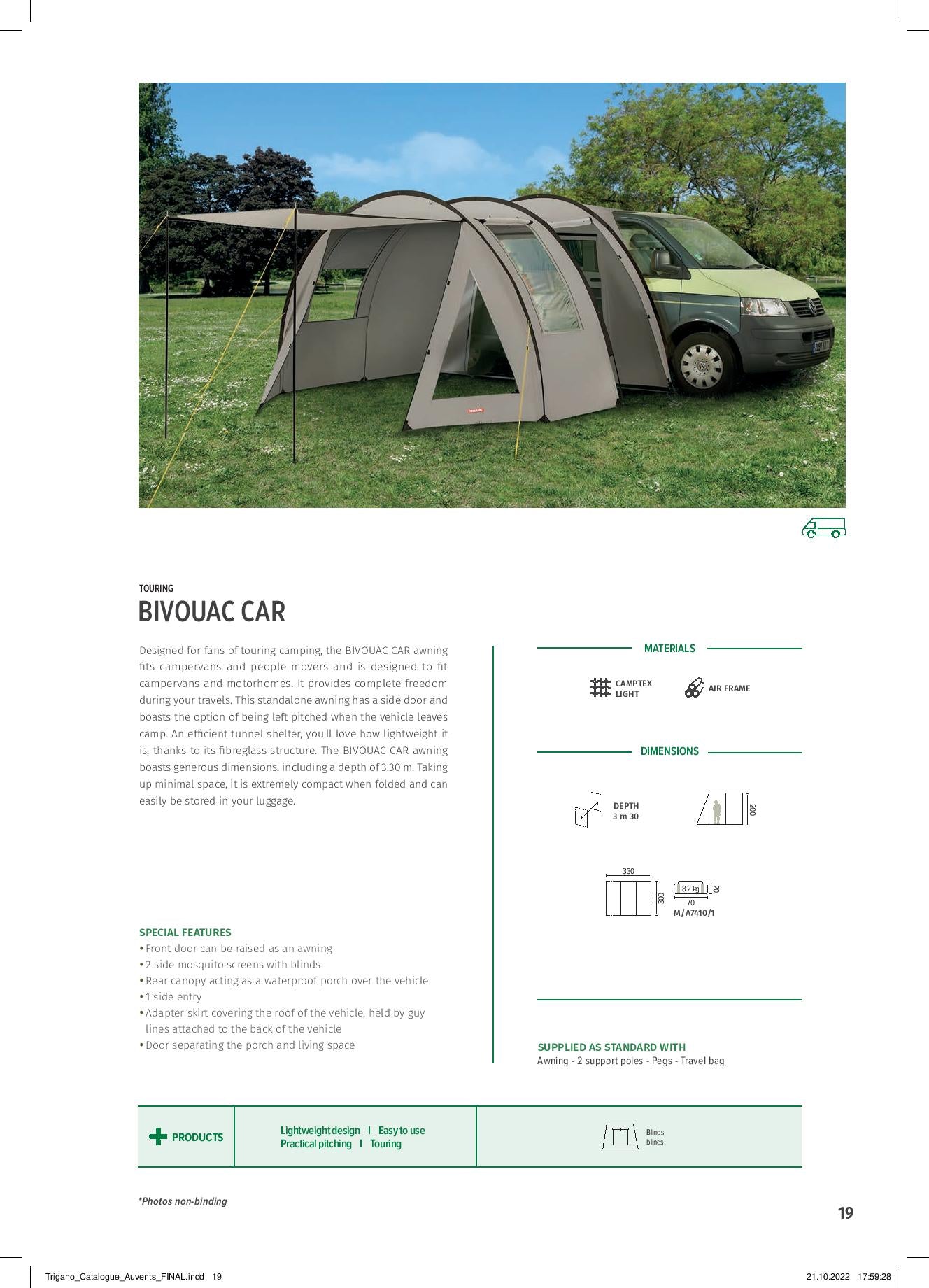 Trigano Bivouac Car Mini Van Tunnel Drive-Away Awning Shelter Tent-Drive Away Awnings-Trigano- DC Leisure