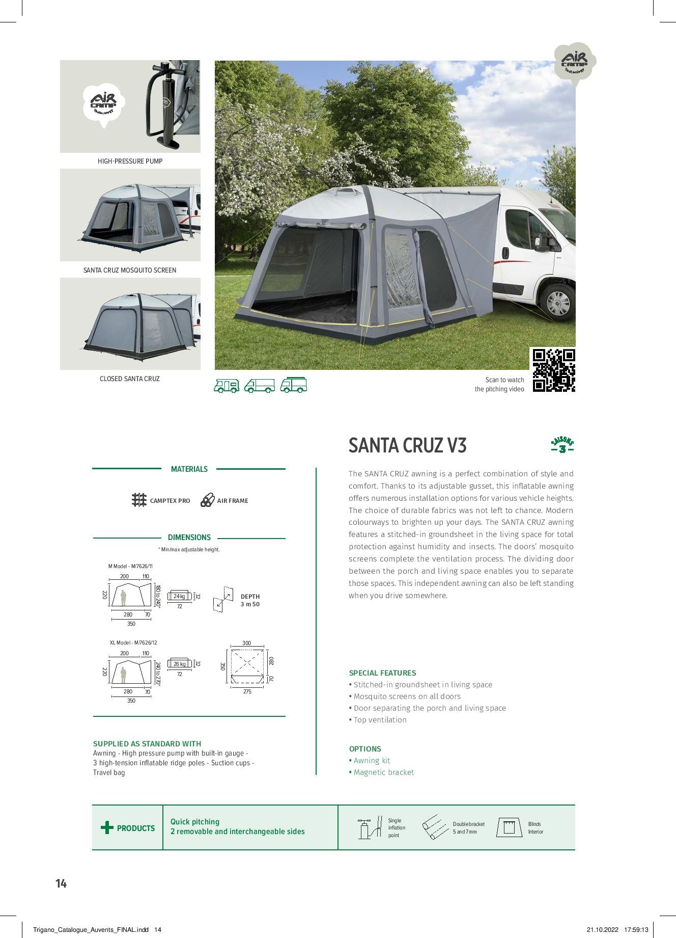 Trigano Santa Cruz Inflatable Air Van or Motorhome Drive Away Awning-Drive Away Awnings-Trigano- DC Leisure