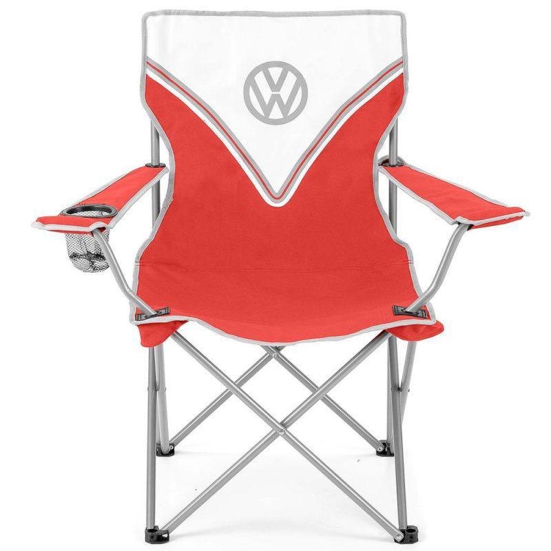 VW Folding Camping Chair with Bag - Red-Outdoor Chairs-VW Merch-QQ107660R- DC Leisure