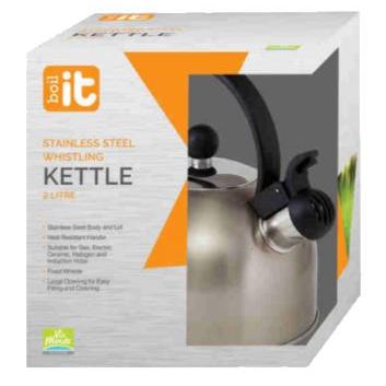Via Mondo ‘Boil It’ Stainless Steel 1L Whistling Kettle-Stovetop Kettles-Via Mondo- DC Leisure