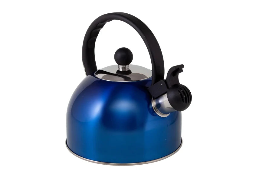 Via Mondo ‘Boil It’ Stainless Steel 1.5L Whistling Kettle-Stovetop Kettles-Via Mondo-5020001002556-FH-005 BLUE- DC Leisure