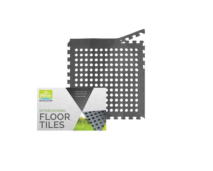 Via Mondo Interlocking Foam Floor Tiles - Awning/Gym/Garage/Play Room - 8 Tiles
