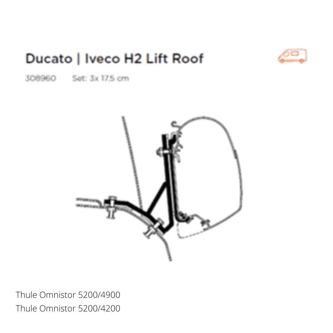 Thule Awning Adapter Ducato Iveco H2 Lift Roof