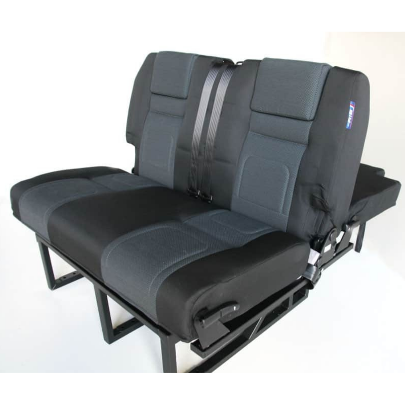 Rib bed 130cm Fixed with ISOFIX - Black Fabric