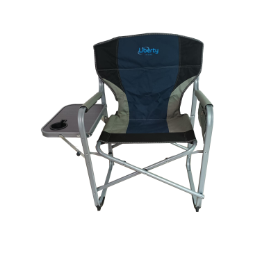 Liberty Folding Directors Chair with Side Table -  Blue