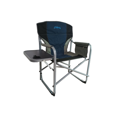Liberty Folding Directors Chair with Side Table -  Blue