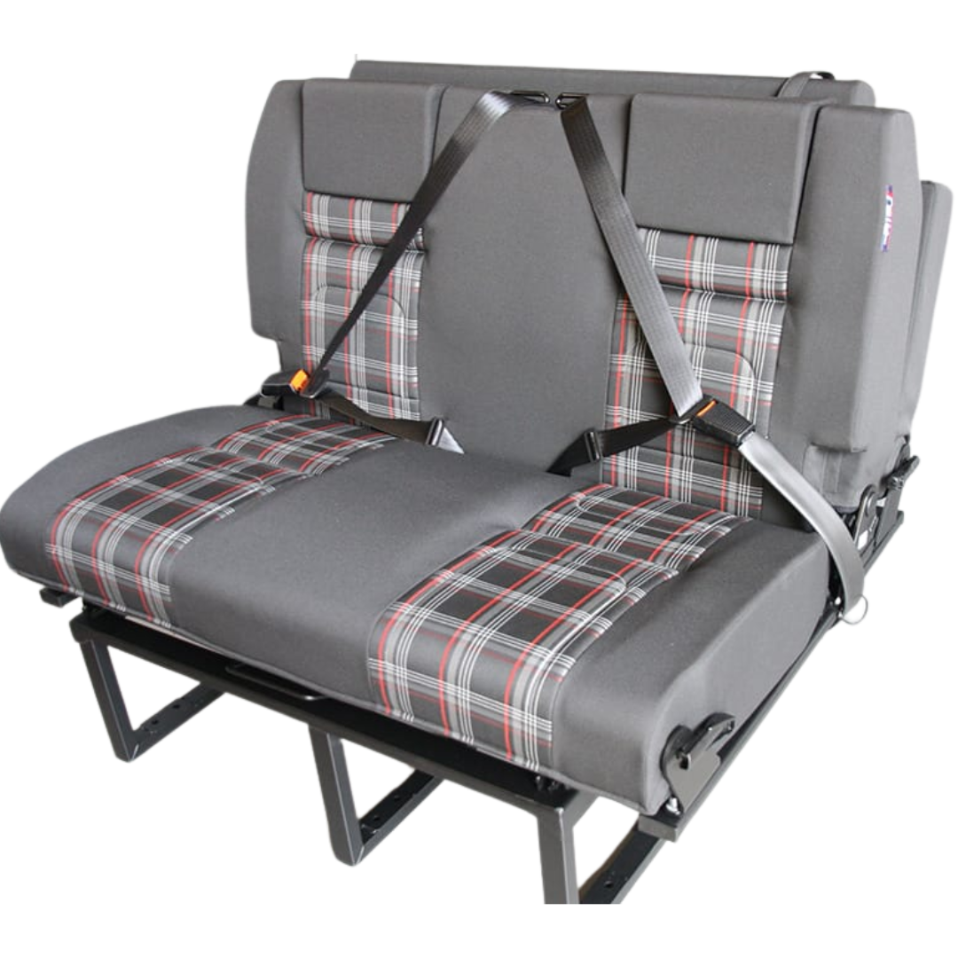 Rib bed 150cm Fixed with ISOFIX - GTI Tartan Red