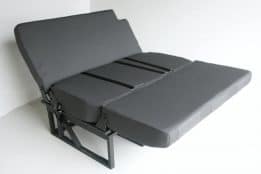 Rib bed 130cm Slider with ISOFIX - Black Fabric